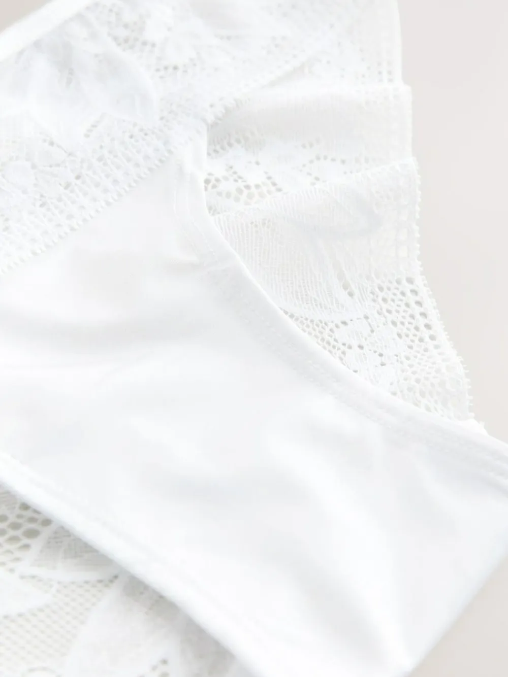 Clearance Next Brazilian Lace & Microfibre Knickers 2 Pack White