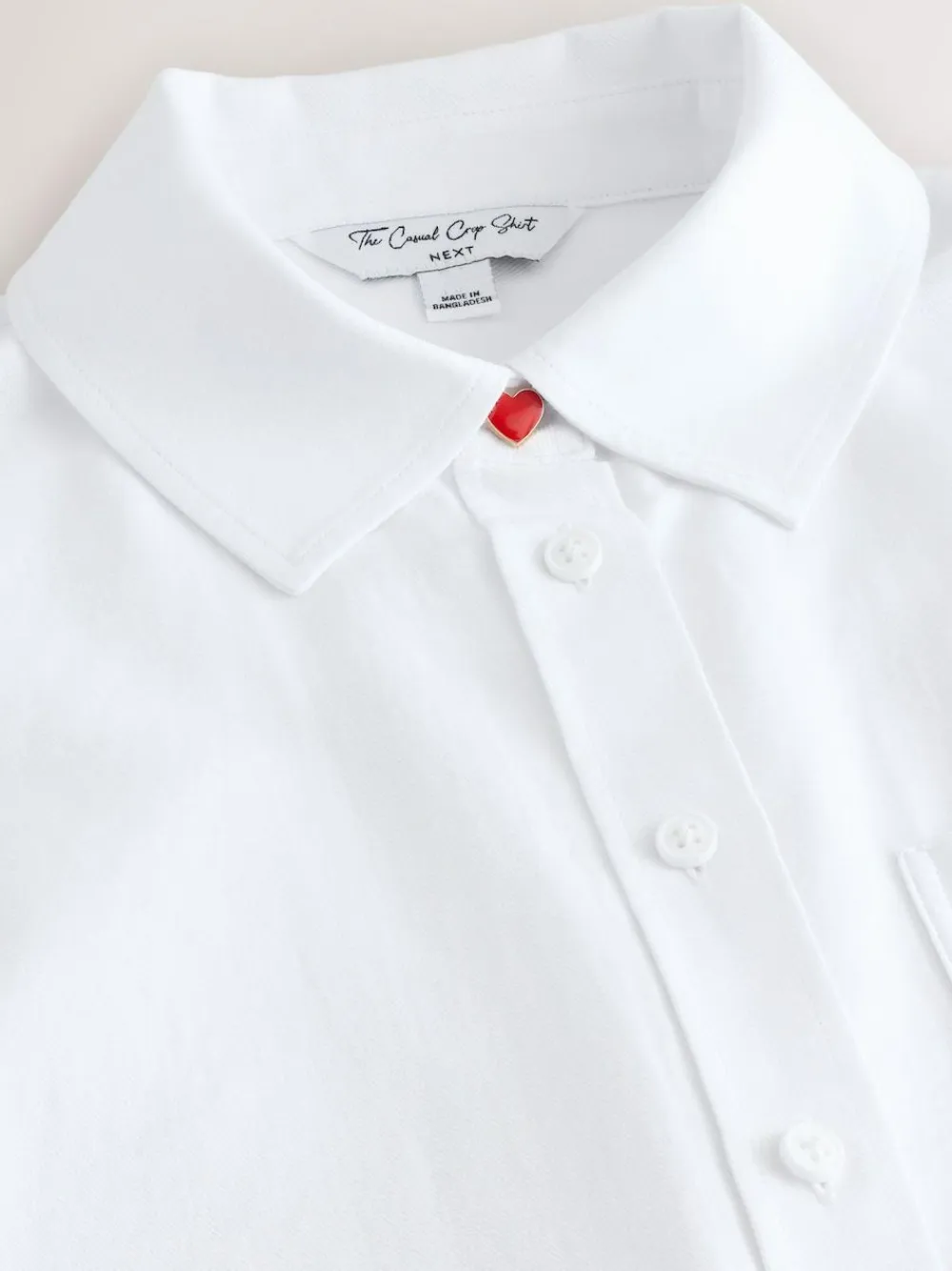 Next Casual Long Sleeve Cropped Shirt with Pocket Embroidery^Women Blouses & Shirts