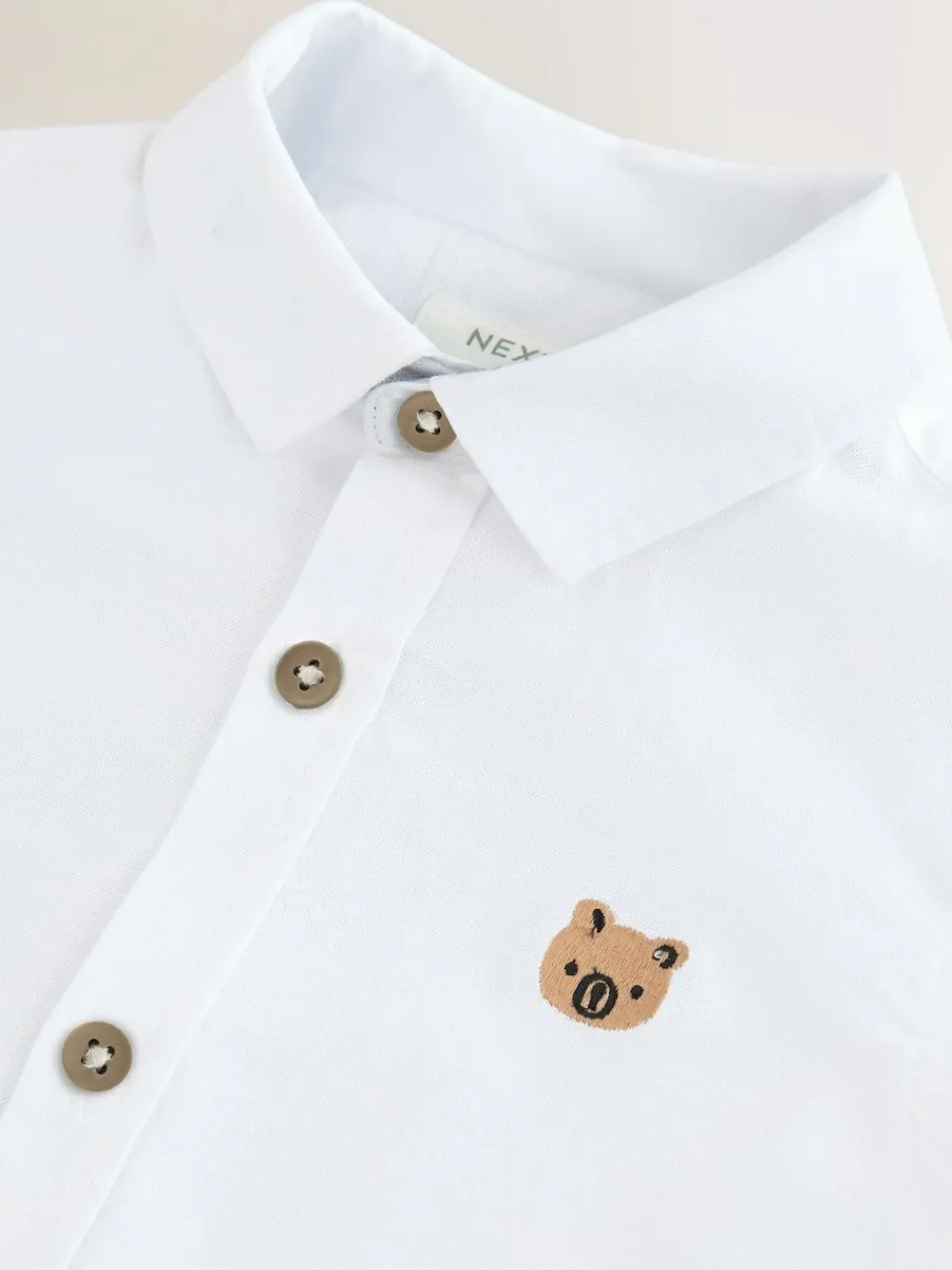 Next Short Sleeve Long Sleeve Oxford Shirt (3mths-7yrs) White Character