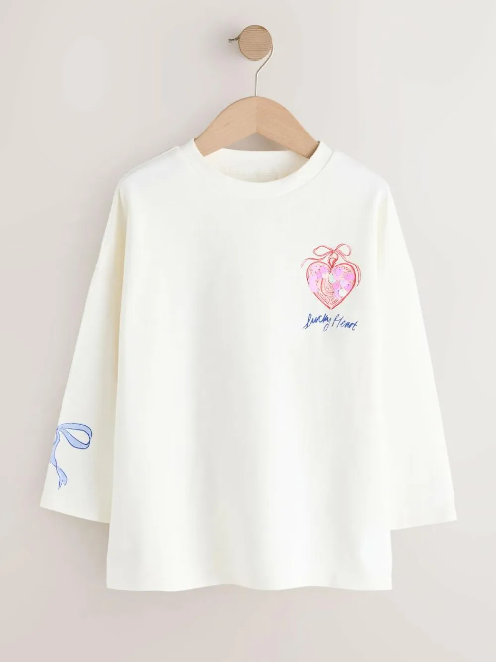 Sale Next White Charm Long Sleeve Sequin Top (3-16yrs)