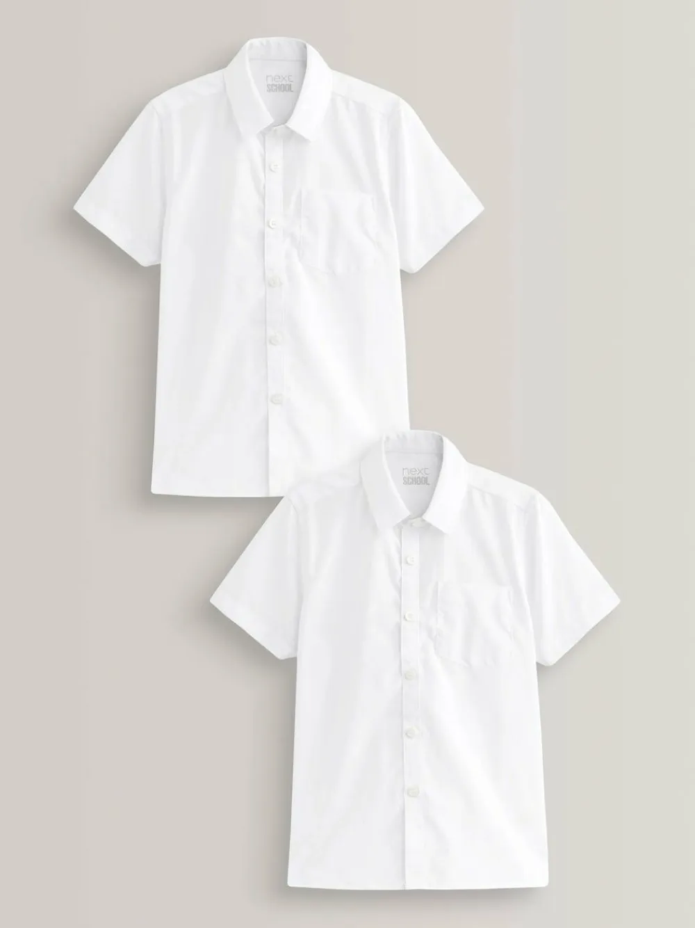 Clearance Next White Easy Fastening Short Sleeve School Shirts 2 Pack (3-16yrs)