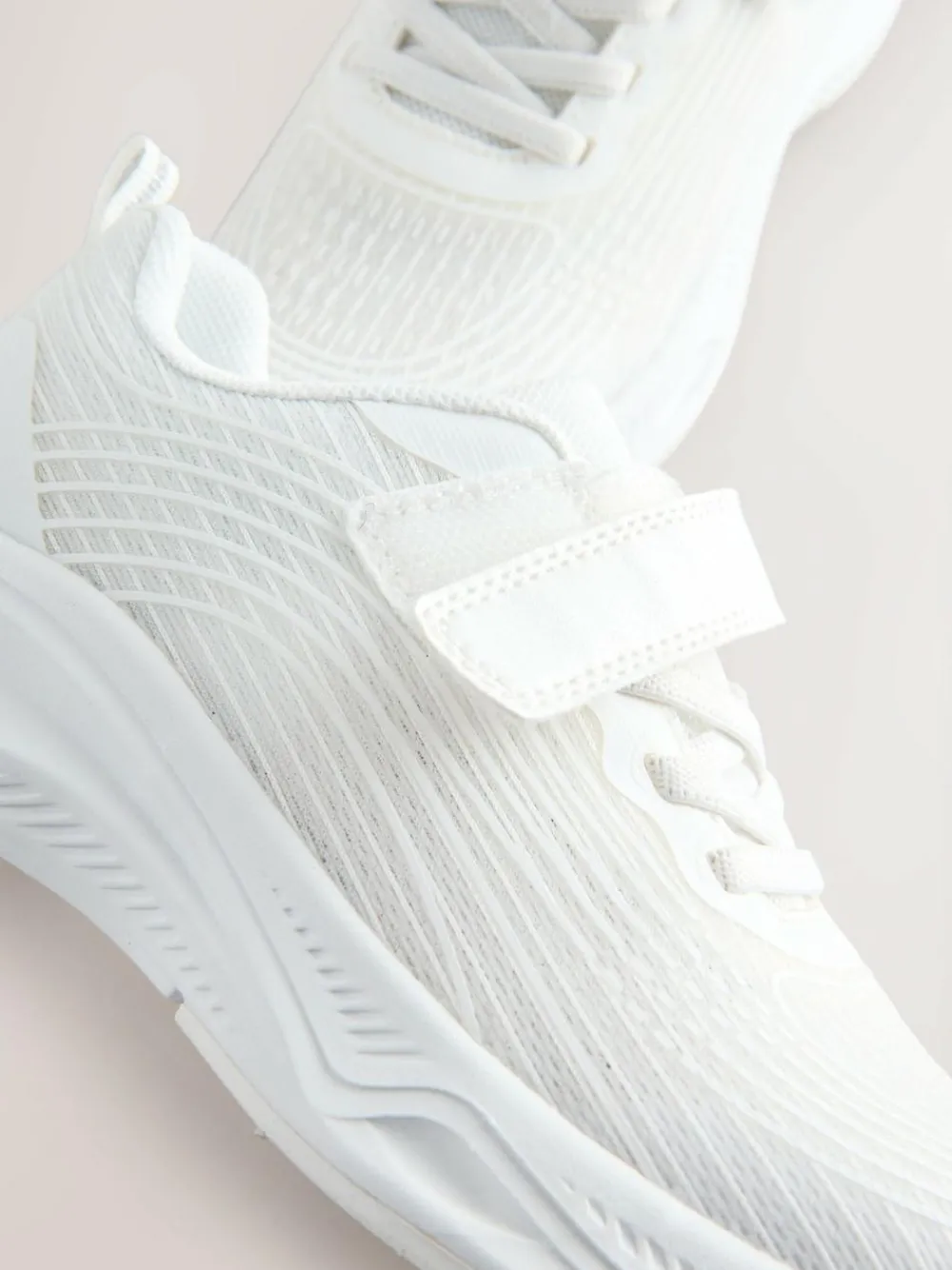 Discount Next Elastic Lace-Up Trainers White