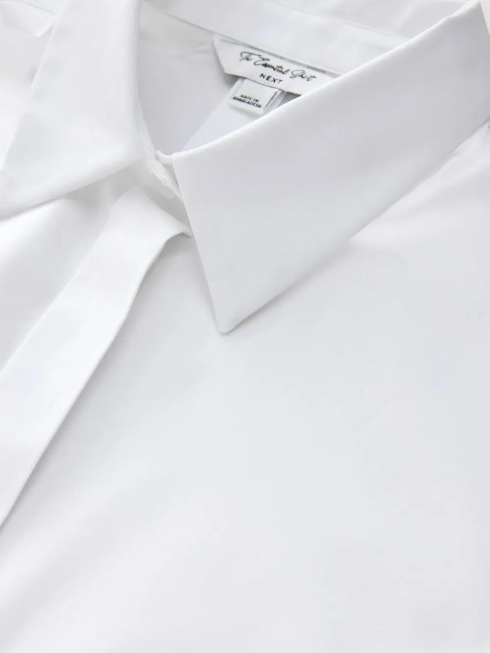 Next Fitted Stretch Essential Long Sleeve Shirts 2 Pack White