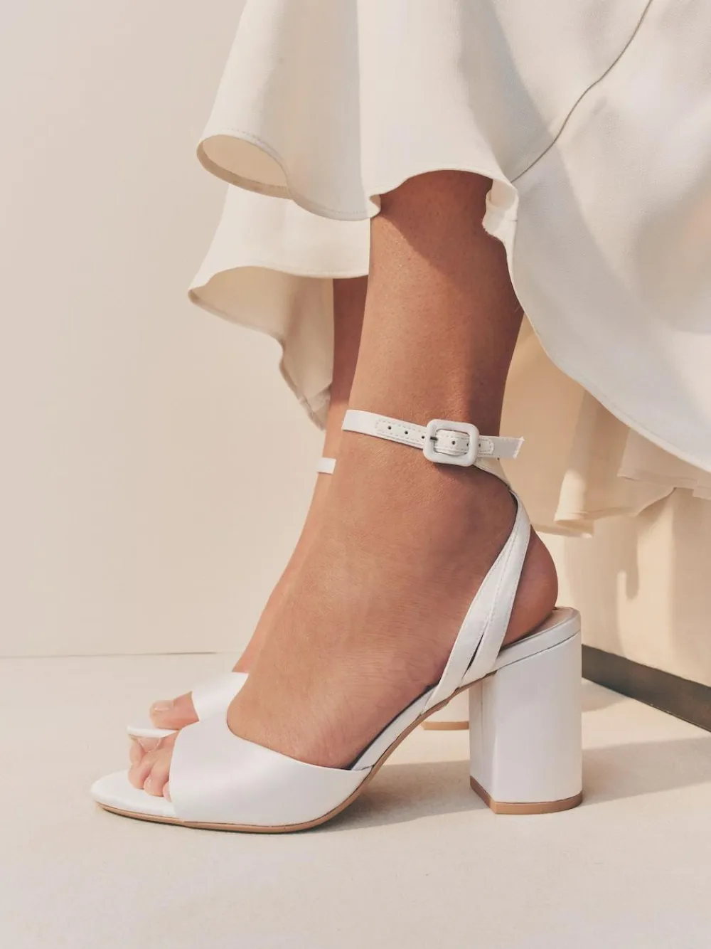 Next Forever Comfort® Wedding Round Toe Block Heel Bridal Sandals^Women Heels