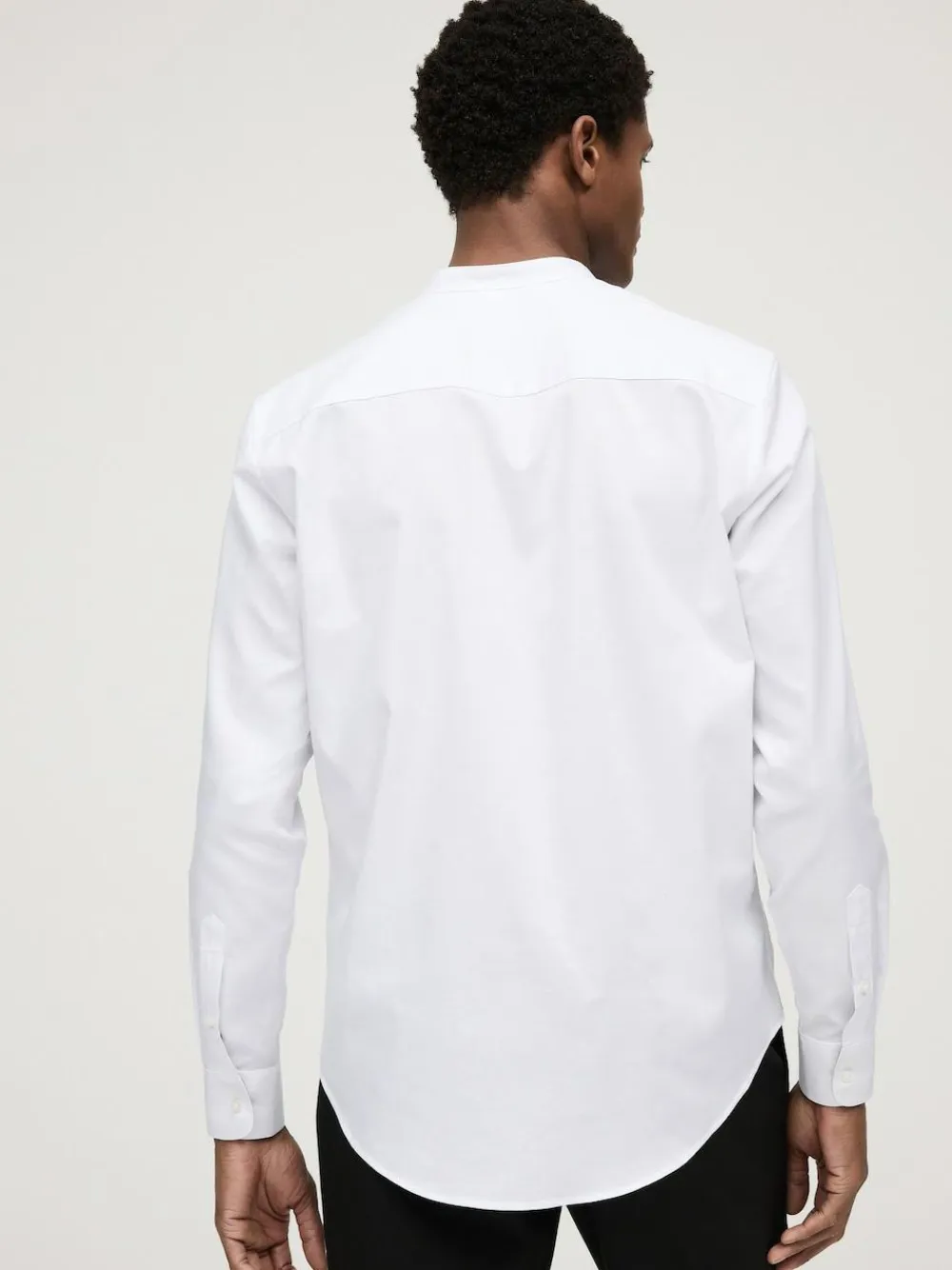 Best Next White Grandad Collar Regular Fit Button Down Easy Iron Oxford Shirt