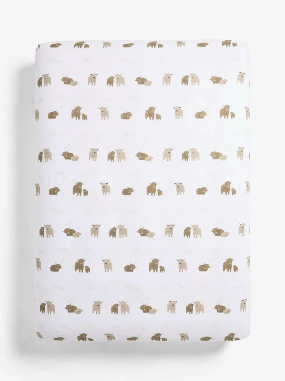 Hot Next White Hamish The Highland Cow Fitted Sheet Pillowcase Set