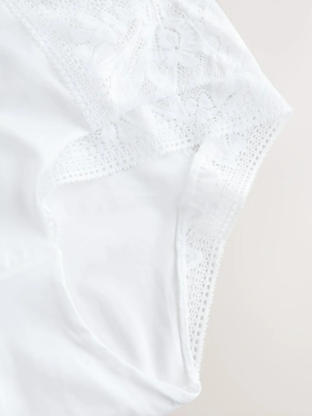 Next High Waist Lace & Microfibre Knickers 2 Pack White