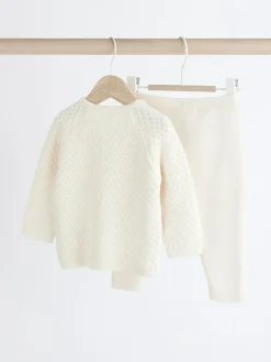 Discount Next White Knitted Jumper And Trouser Baby Set (0mths-2yrs)