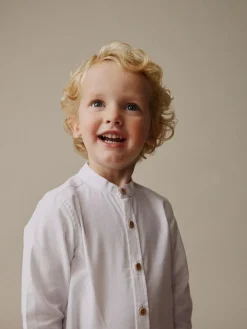 Next Long Sleeve Grandad Collar Oxford Shirt (3mths-7yrs)^BOY Suits & Vest|Shirts