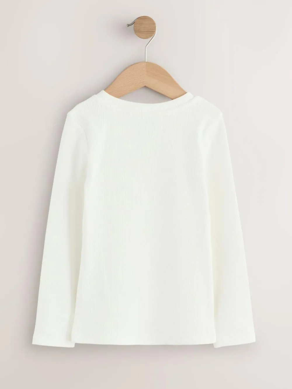 Sale Next White Long Sleeve Ribbed Tops 3 Pack (3-16yrs)