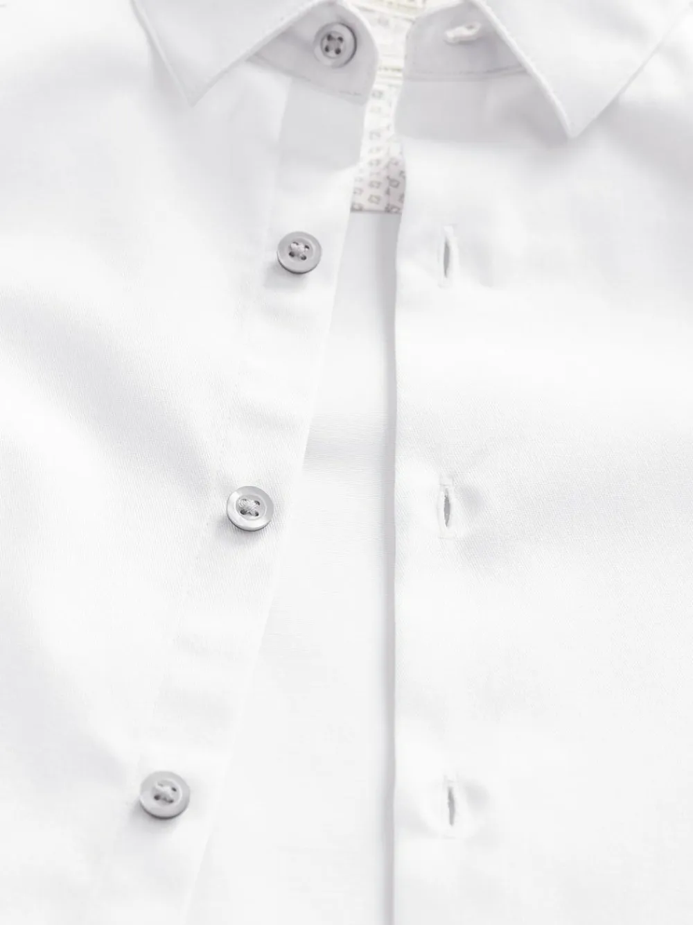 Next White Long Sleeves Smart Trimmed Shirt (3-16yrs)