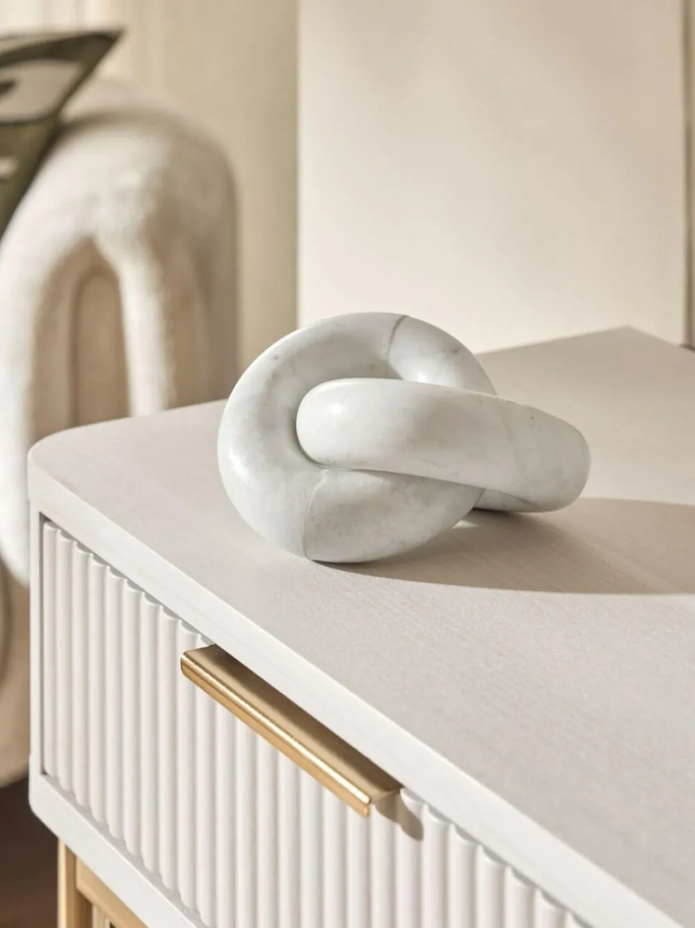 Next White Marble Decorative Knot Ornament^ Ornaments