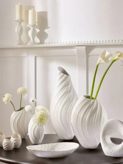 Next White Pleated Ceramic Extra Large Vase^ Vases