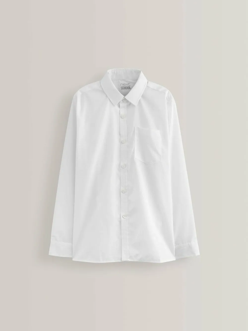 Next White Regular Fit 5 Pack Long Sleeve School Shirts (3-17yrs)^BOY Shirts