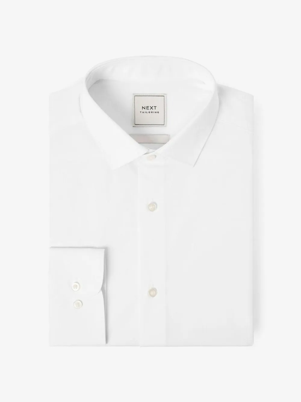 Online Next White Regular Fit Easy Care Single Cuff Smart Shirt