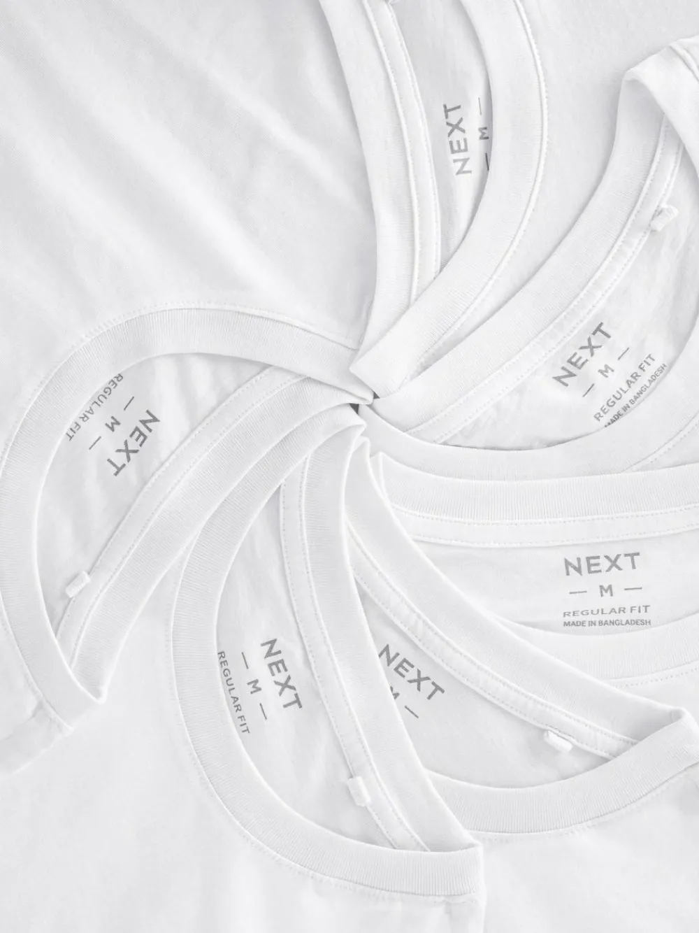 Next White Regular Fit Essential Cotton T-Shirts 6 Pack^ Nightwear|Tops & T-Shirts