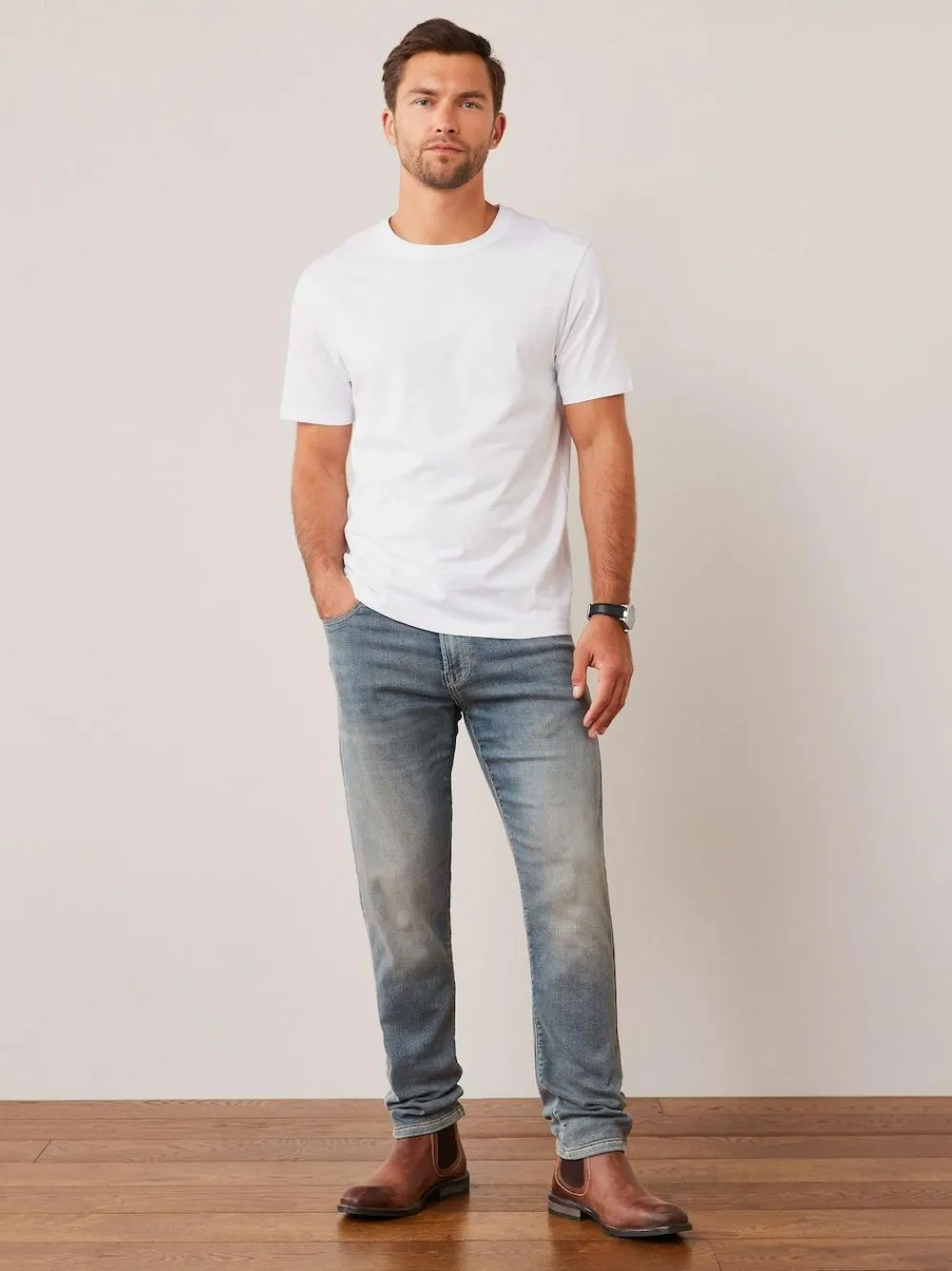 New Next White Regular Fit Essential Crew Neck Cotton T-Shirt
