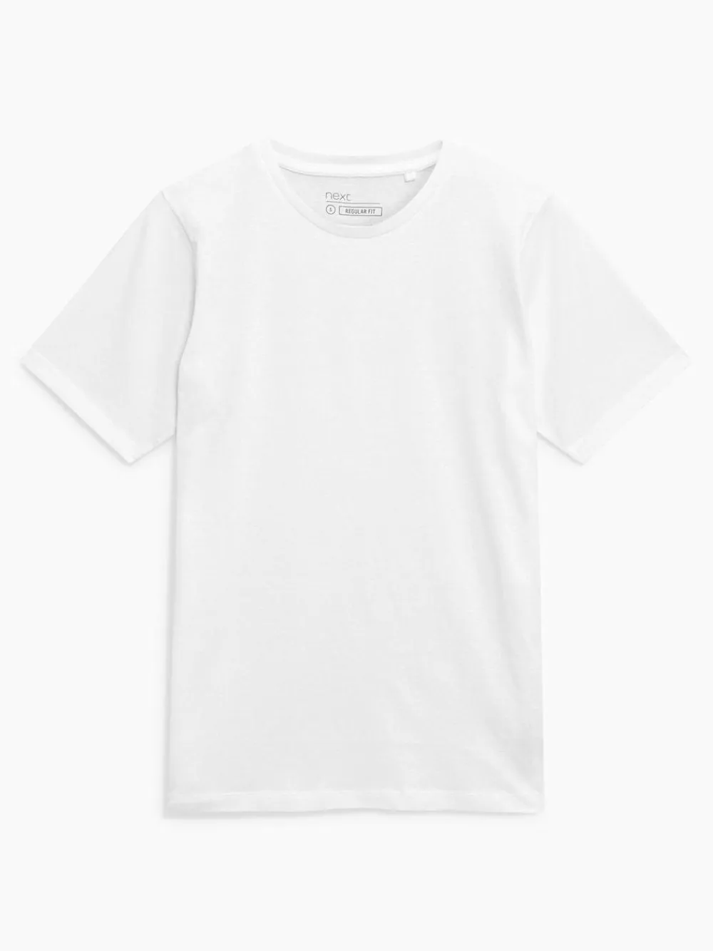 New Next White Regular Fit Essential Crew Neck Cotton T-Shirt