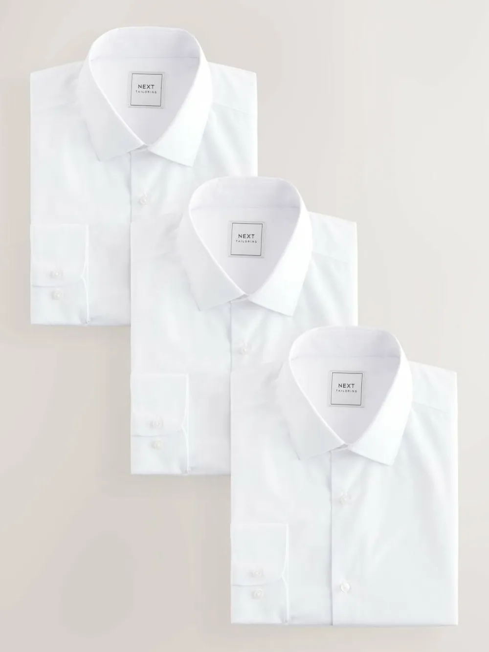 Next Regular Fit Single Cuff Easy Care Smart Shirts 3 Pack^ Shirts