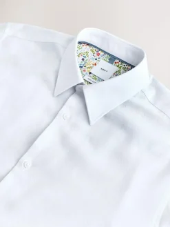 Next Regular Fit Textured Long Sleeve Formal Shirt with Trim^ Shirts|Occasionwear