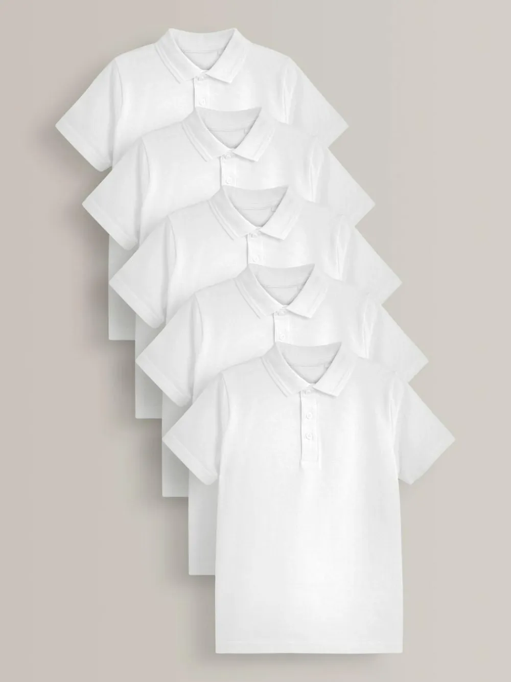 Next School Short Sleeve Cotton Polo Shirts 5 Pack (3-16yrs)^BOY Tops