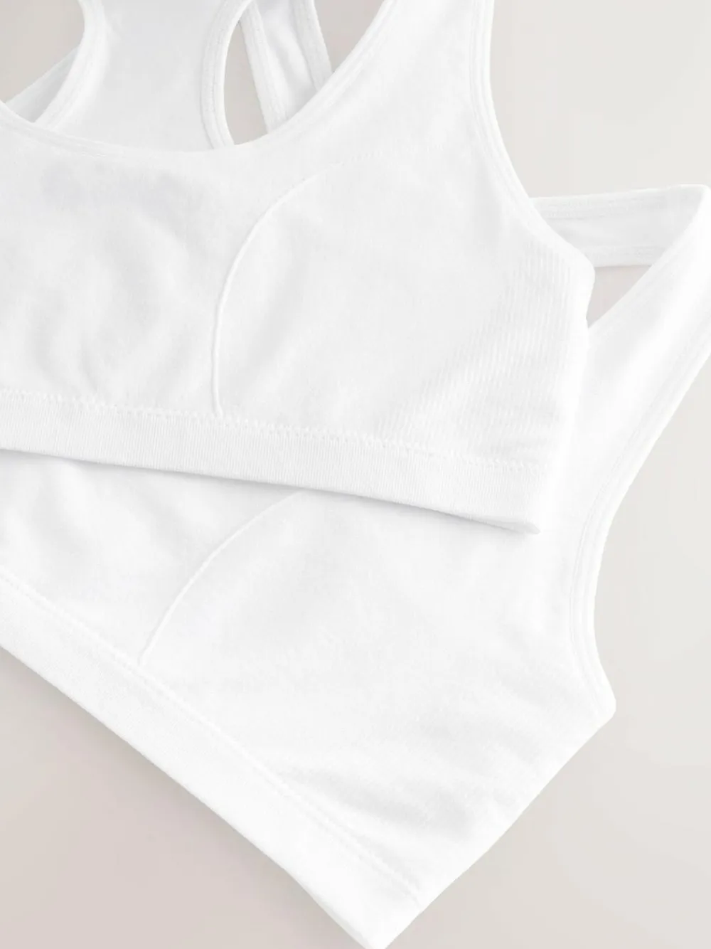 Next White Seamfree Racer Crop Tops 2 Pack (7-16yrs)^ Bras & Crop Tops|Underwear