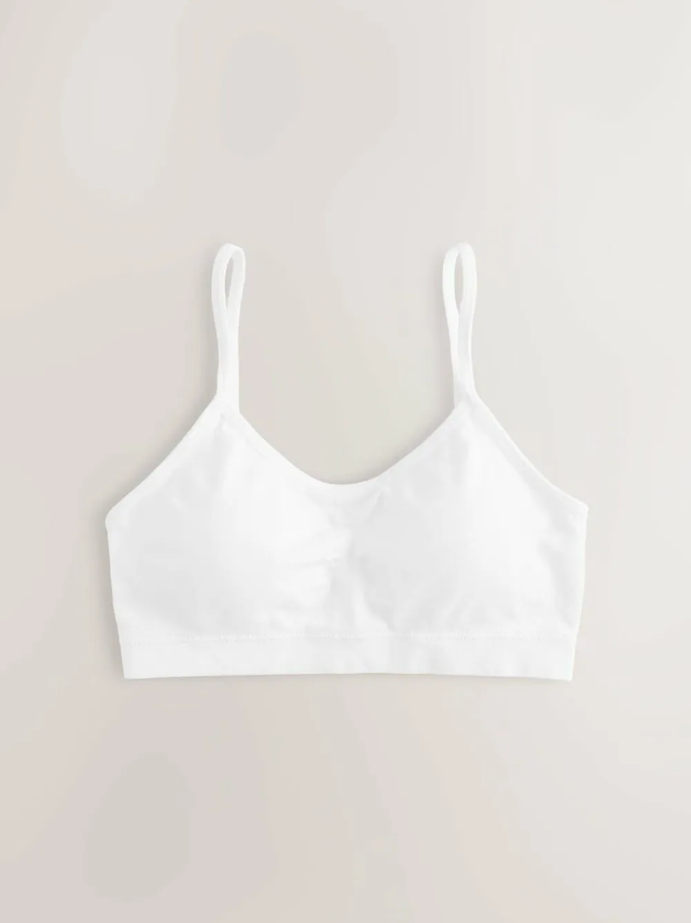 Sale Next White Seamfree Strappy Crop Tops with Removable Lightly Padded Cups 3 Pack (7-16yrs)
