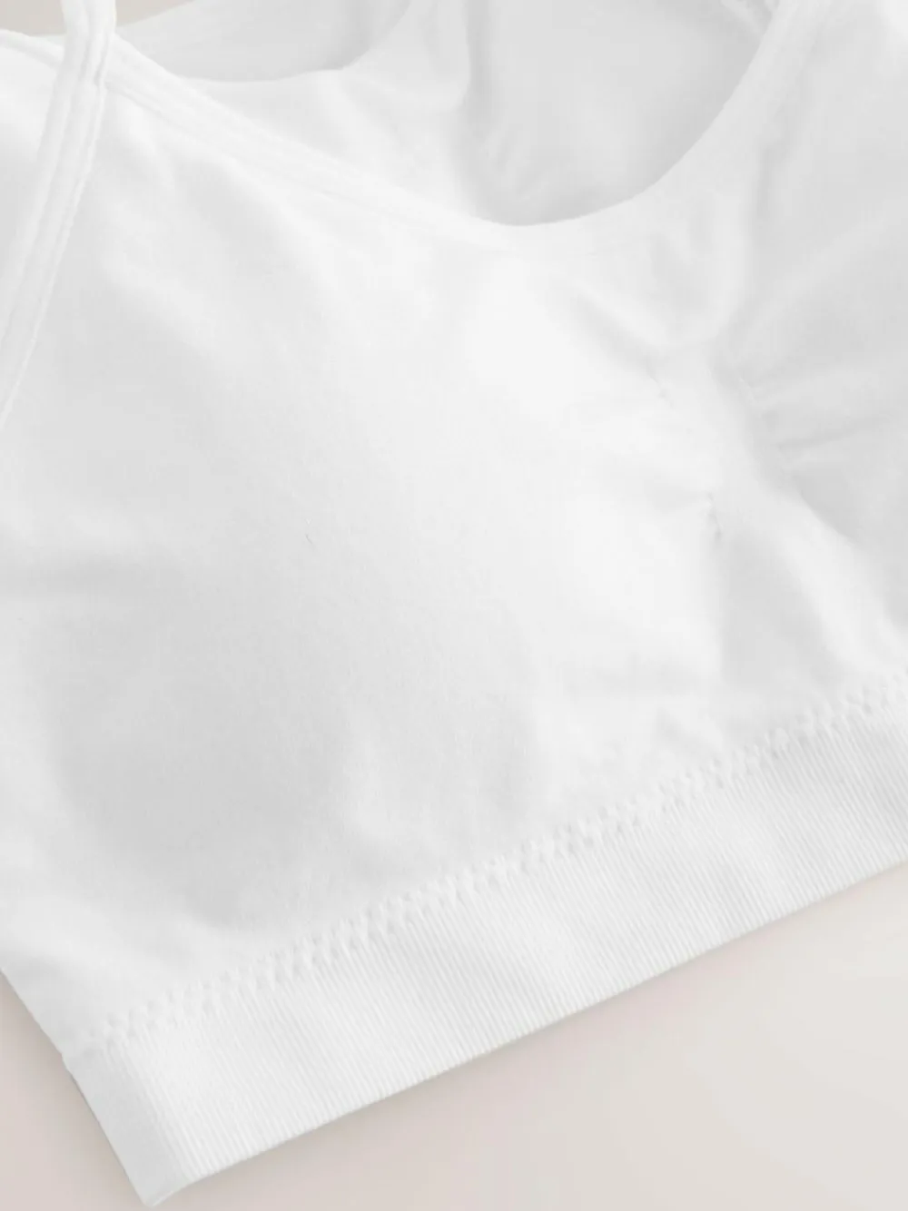 Sale Next White Seamfree Strappy Crop Tops with Removable Lightly Padded Cups 3 Pack (7-16yrs)