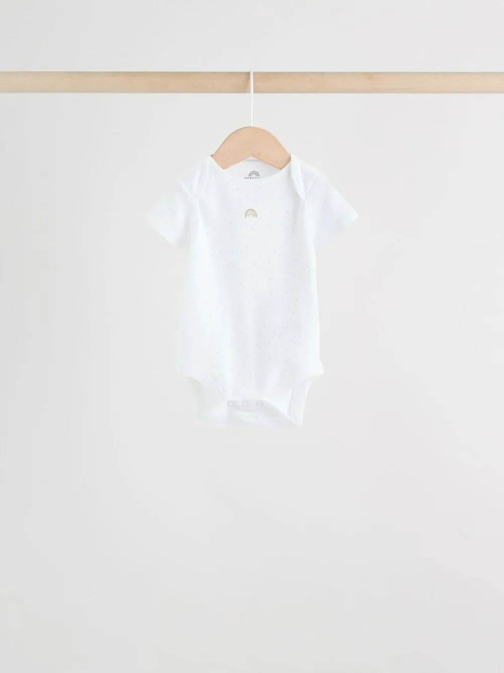 Next White Short Sleeve Baby Bodysuits 5 Pack^BOY Unisex|Bodysuits & Vests