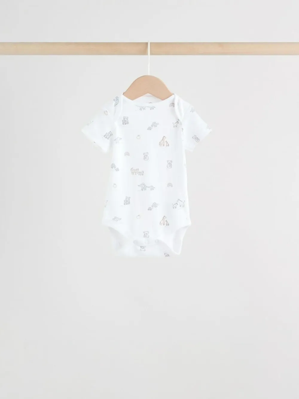 Next White Short Sleeve Baby Bodysuits 5 Pack^BOY Unisex|Bodysuits & Vests
