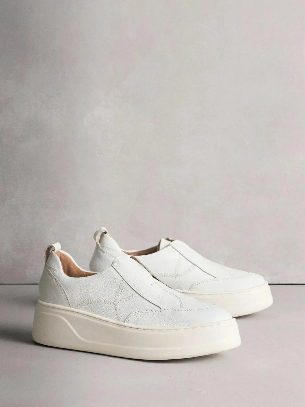Next Signature Leather Chunky Wedge Platform Trainers^Women Sneakers