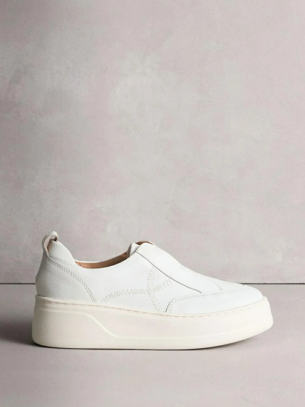 Next Signature Leather Chunky Wedge Platform Trainers^Women Sneakers