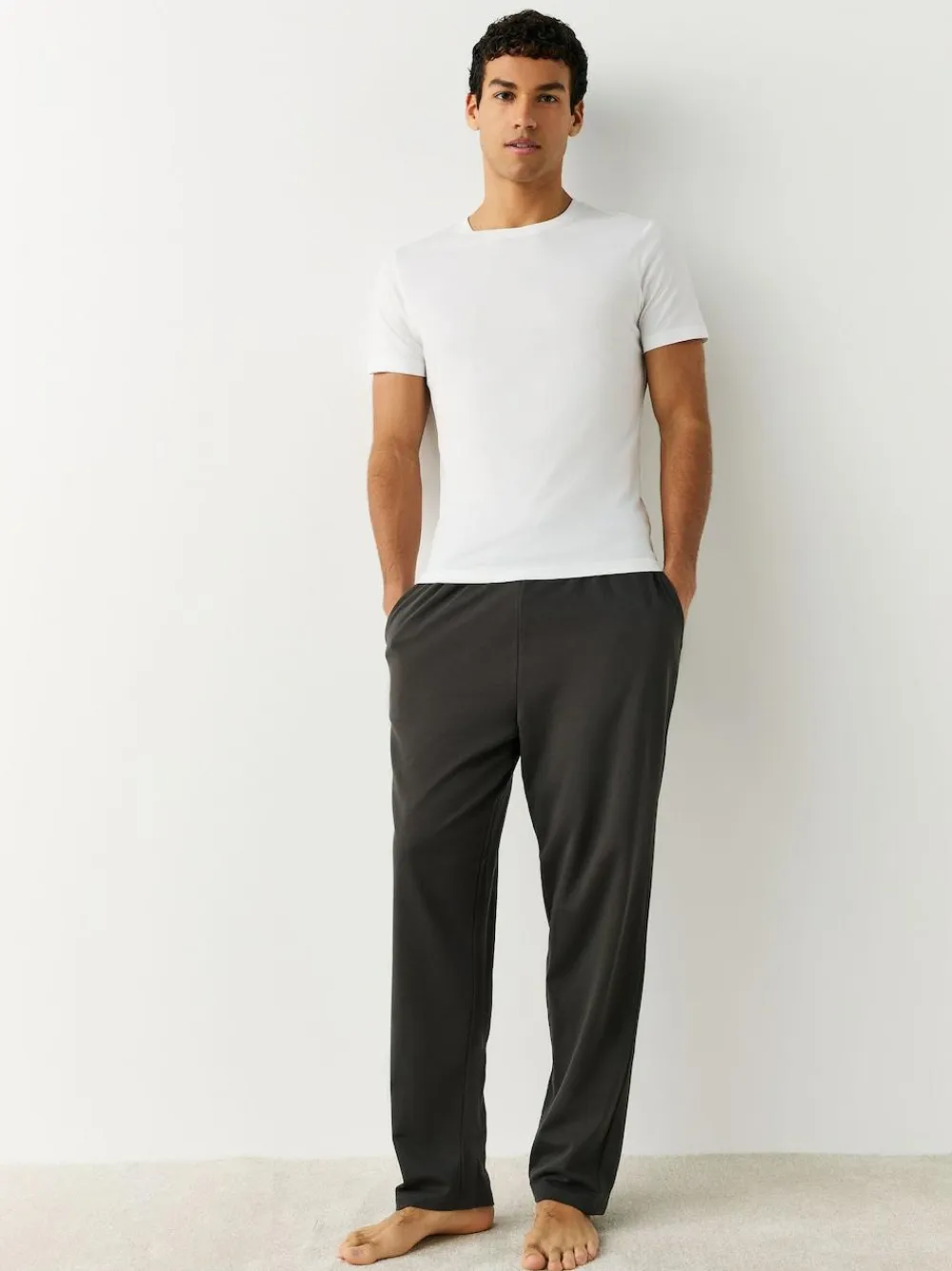Next Slim Fit 100% Cotton Layering T-Shirts 2 Pack^ Loungewear|Nightwear