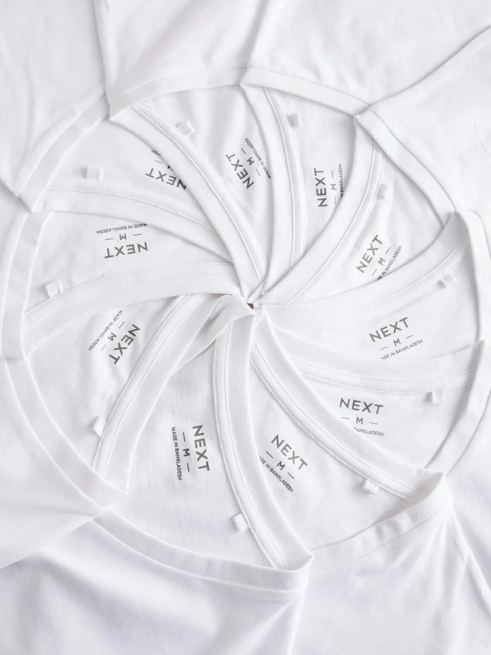 Next White Slim Fit 100% Cotton V-Neck Layering T-Shirts 10 Pack^ Loungewear|Nightwear