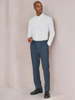 Next White Slim Fit Cotton Stretch Long Sleeve Formal Shirt^ Shirts|Occasionwear