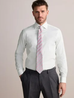 Next Slim Fit Signature Premium 100% Cotton Textured Smart Shirt^ Shirts