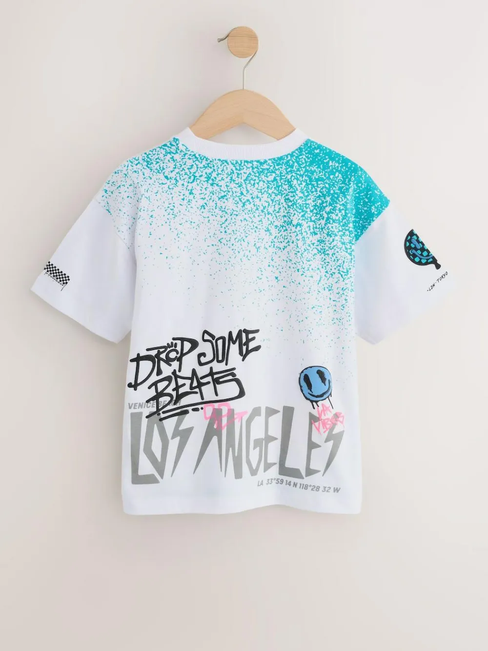 Next White Spray Graffiti Relaxed Fit Short Sleeve Graphic T-Shirt (3-16yrs)^BOY T-Shirts