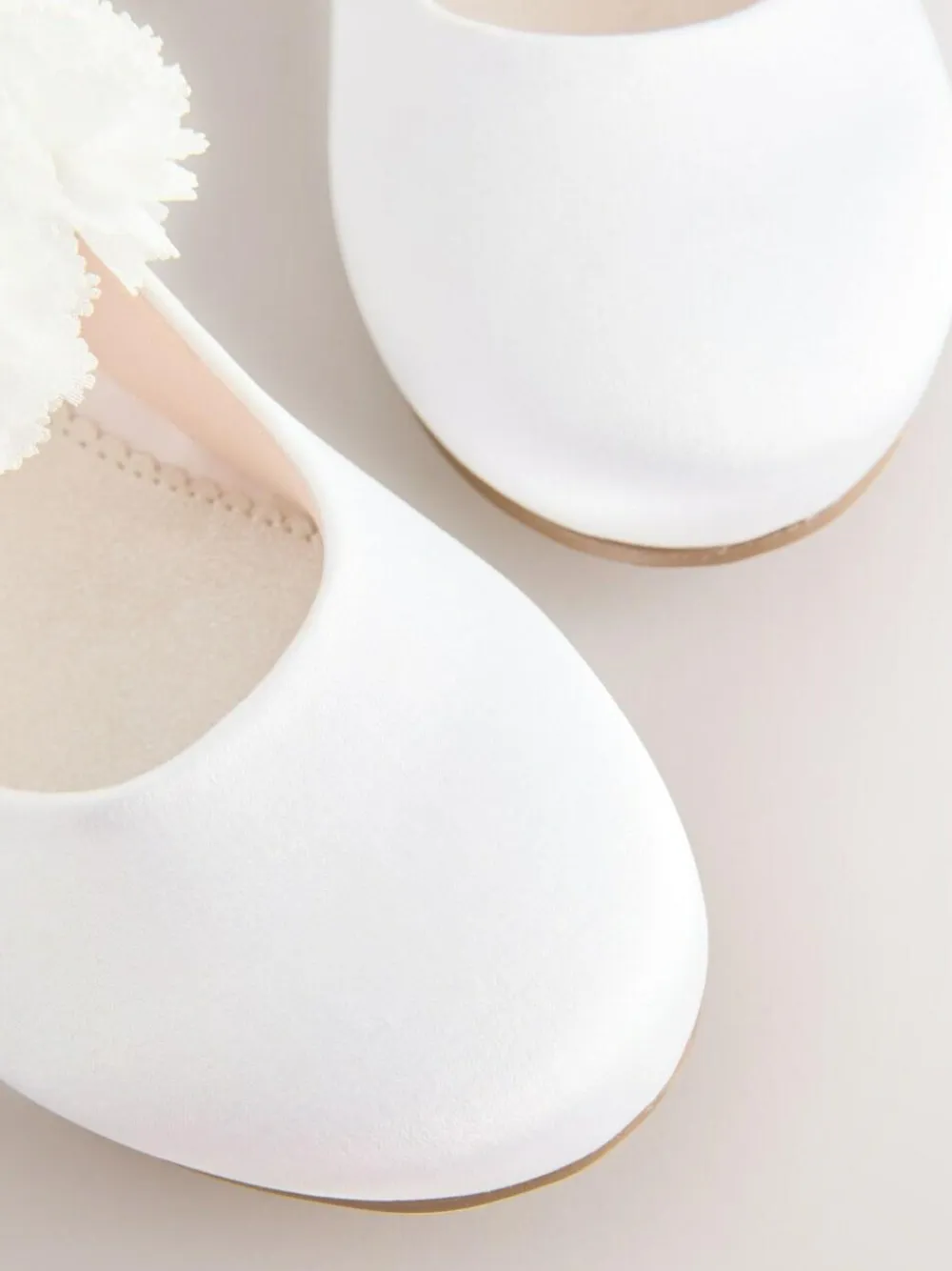 Online Next Standard Fit (F) Occasion Heeled Corsage Shoes White Stain Resistant Satin