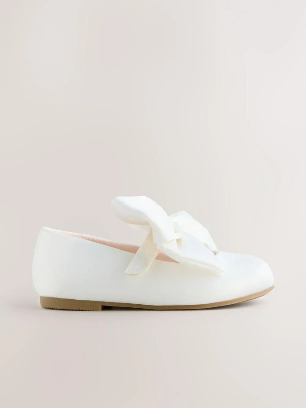 Next White Standard Fit (F) Bow Satin Flower Occasion Mary Jane Shoes^ Shoes