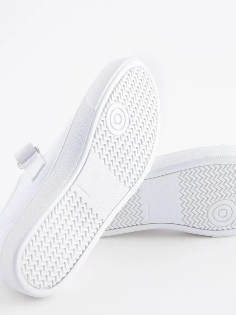 Online Next Standard Fit (F) Butterfly Embroidered School Plimsoll Shoes White