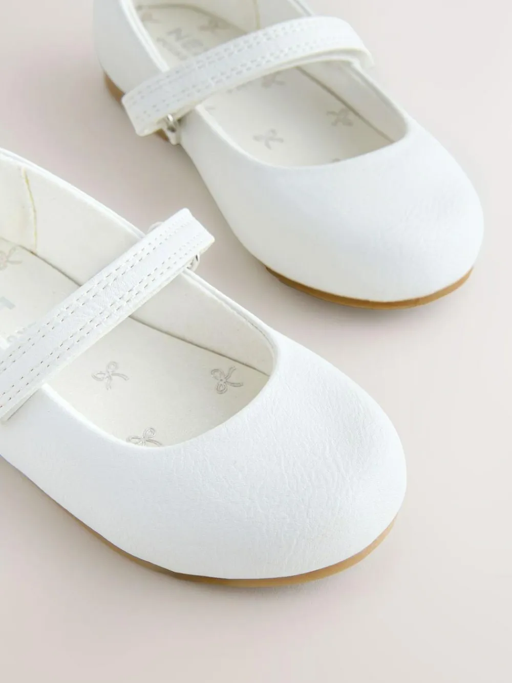 New Next Standard Fit (F) Mary Jane Touch Fastening Occasion Shoes White