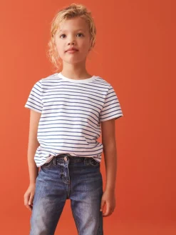 Next White Stripe T-Shirt (3-16yrs)^ Tops|T-Shirts