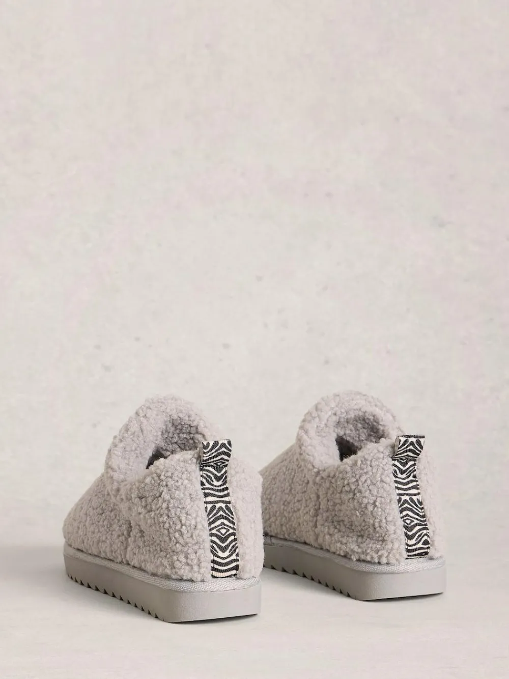 Discount White Stuff Borg Slipper Booties Grey