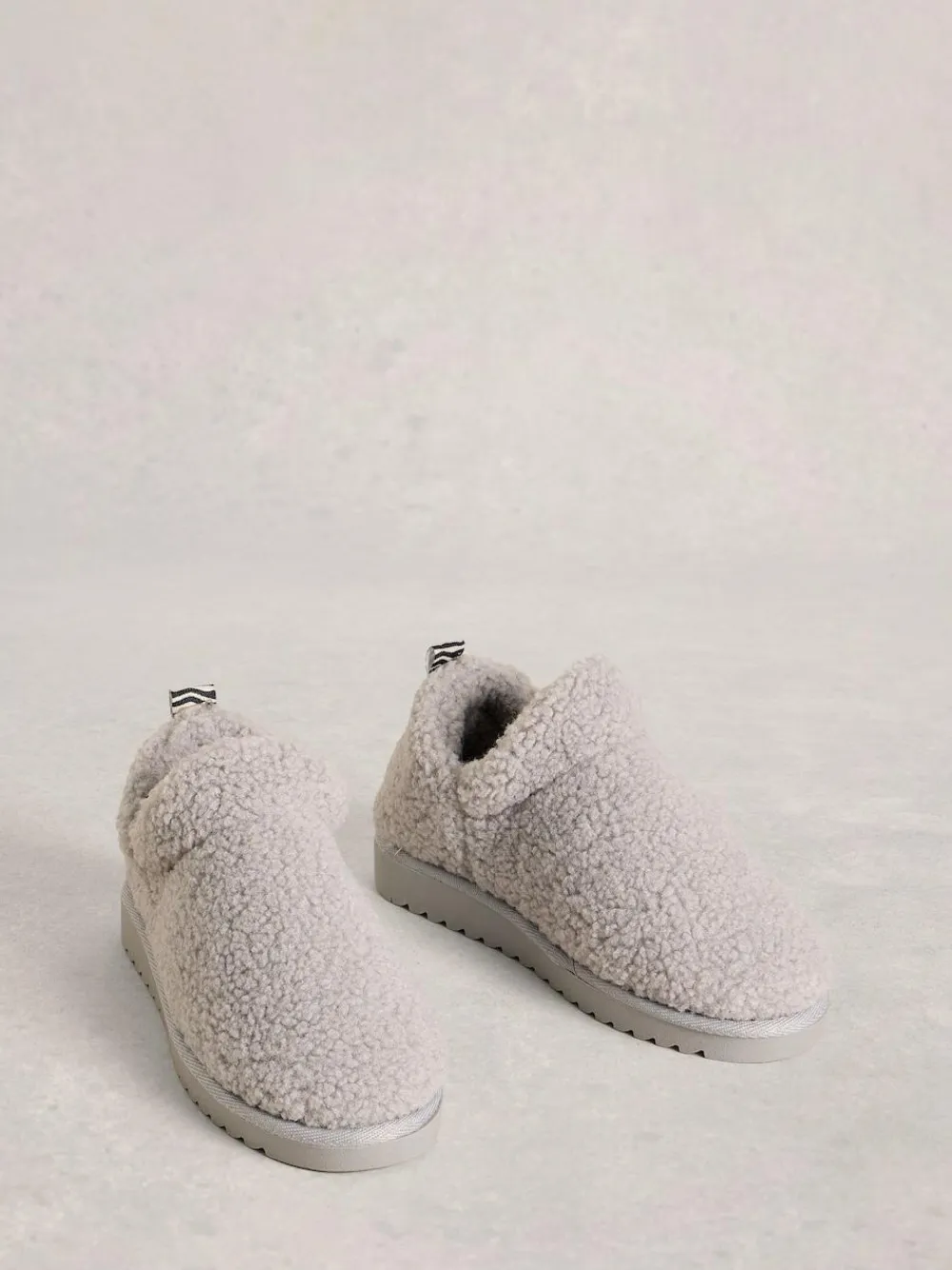 Discount White Stuff Borg Slipper Booties Grey