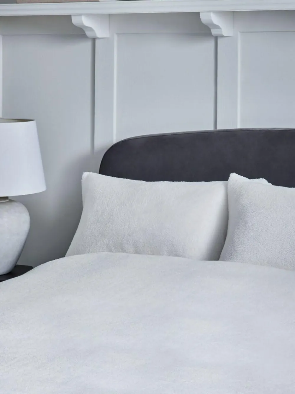 Outlet Next White Teddy Fleece Duvet Cover and Pillowcase Set