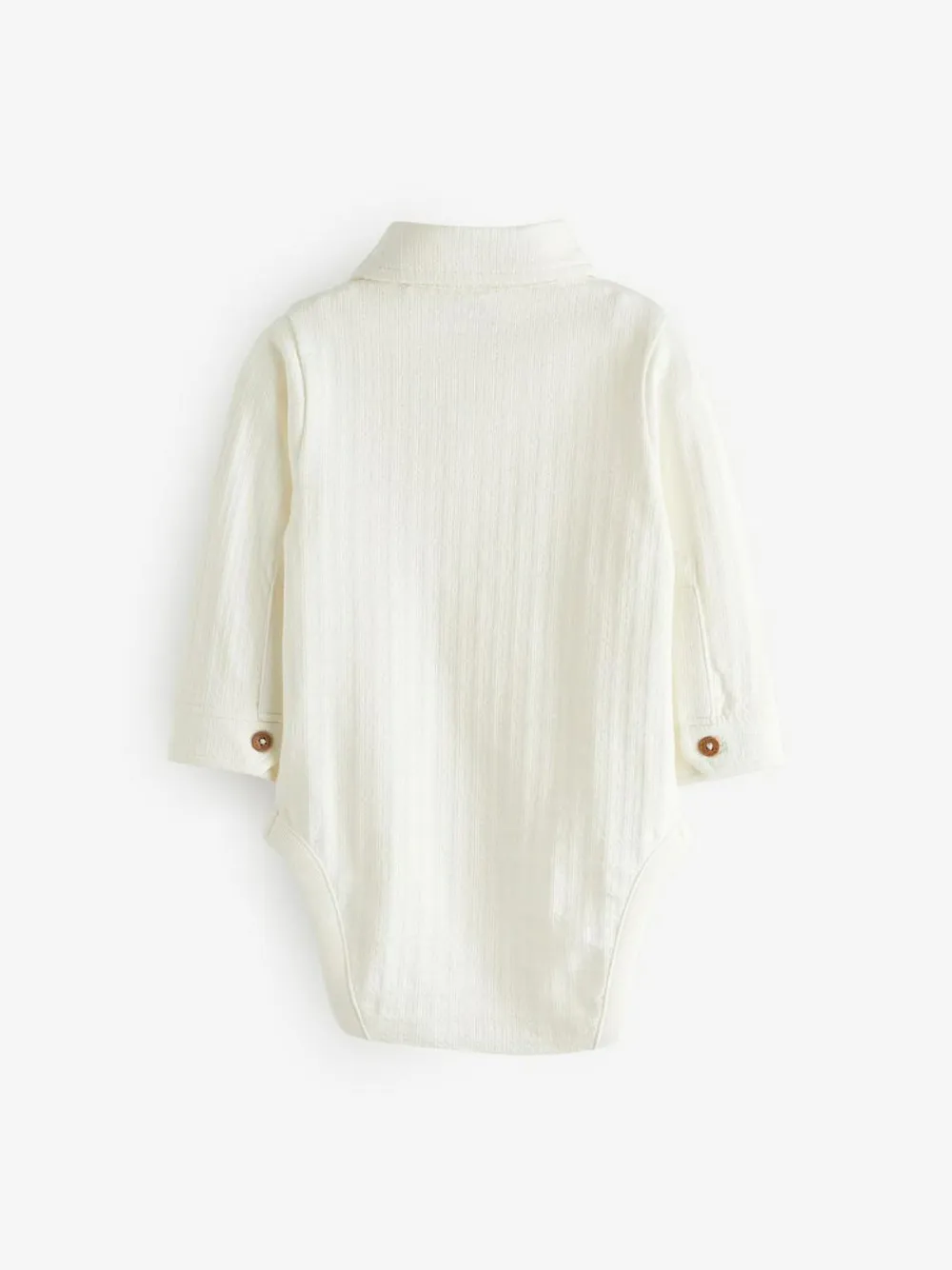 Hot Next White Textured Shirt Baby Bodysuit (0mths-3yrs)