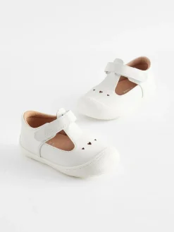 Discount Next Wide Fit (G) Crawler T-Bar Shoes White