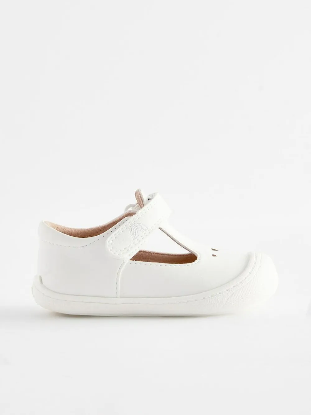 Discount Next Wide Fit (G) Crawler T-Bar Shoes White