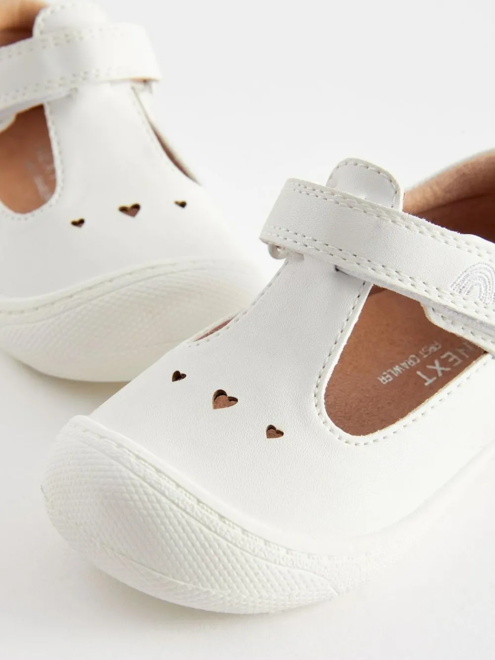 Discount Next Wide Fit (G) Crawler T-Bar Shoes White