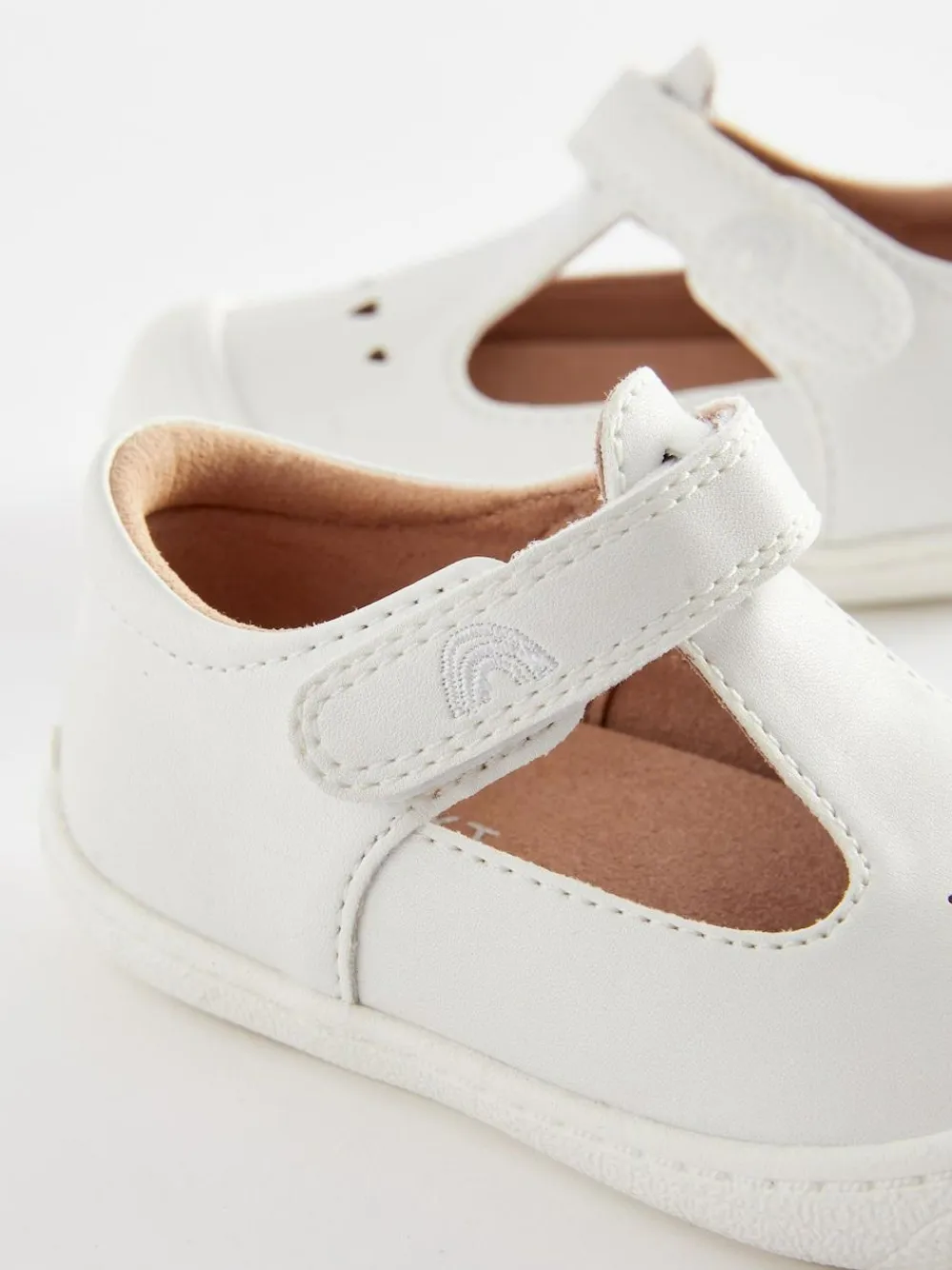 Discount Next Wide Fit (G) Crawler T-Bar Shoes White
